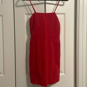 Red Linen Zara Dress | Size XS